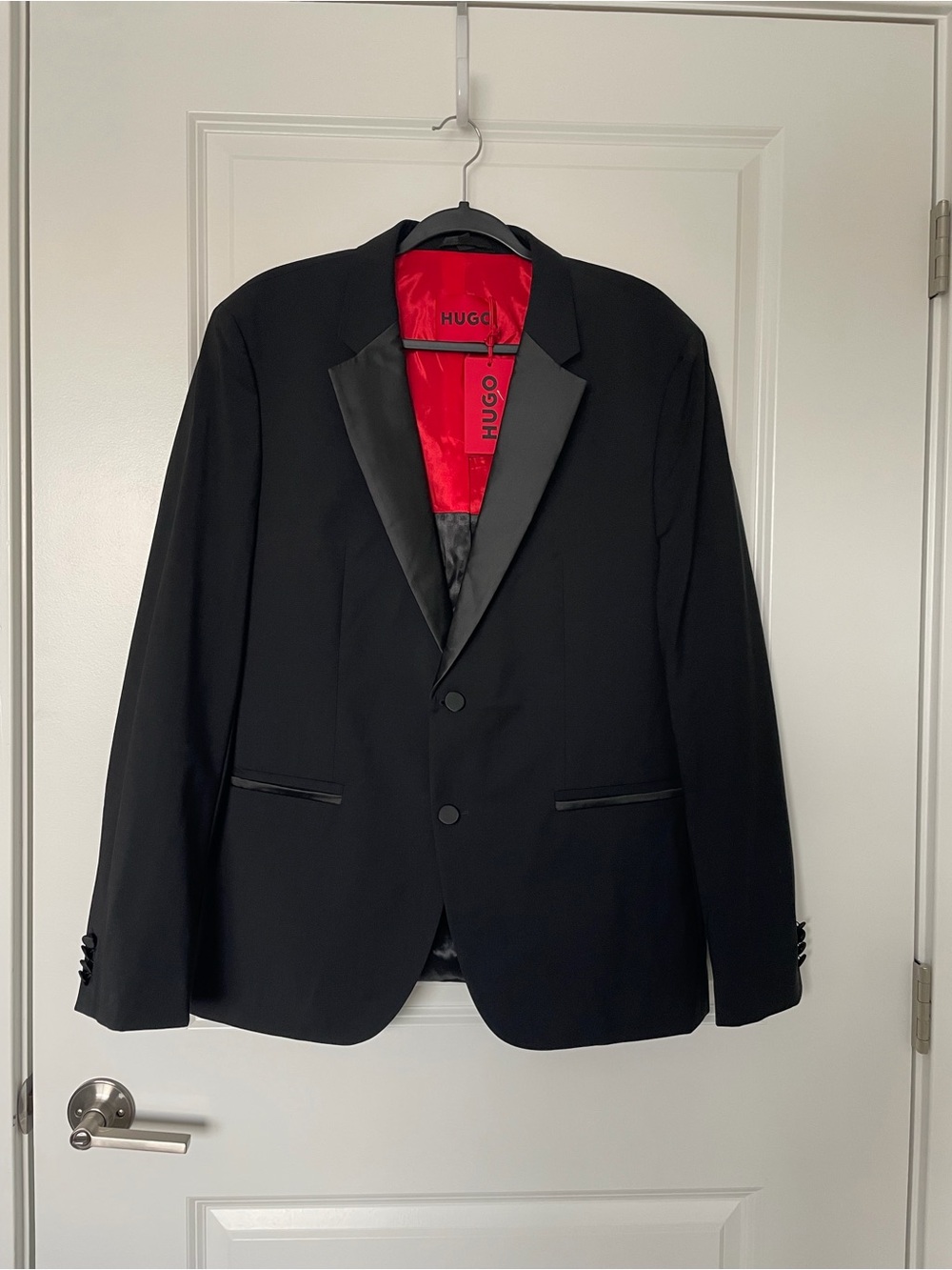 Hugo Boss modern fit wool blend stretch tuxedo jacket size 42R=XL